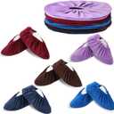 5 Pairs Non-slip Reusable Shoe Covers for Indoors, Multicolor Thickened Flannel Shoe Protector Cover Safety Walking Boot Cover Universal Washable Foot Shoes Covers for Office Laboratory Households