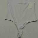REORIA Butsmooth Womens Sexy Sleeveless Square Neck Double Lined Basic Bodysuit Tank Tops (Large, White)