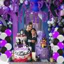 Wednesday Birthday Party Supplies, Cartoon Wednesday Family Party Favors, Cartoon Party Decorations Include Backdrop, Banner, Balloons, Cake Toppers