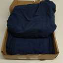 Amazon Basics Lightweight Super Soft Easy Care Microfiber 4 Piece Bed Sheets Set with 14-Inch Deep Pockets, Queen, Navy Blue, Solid