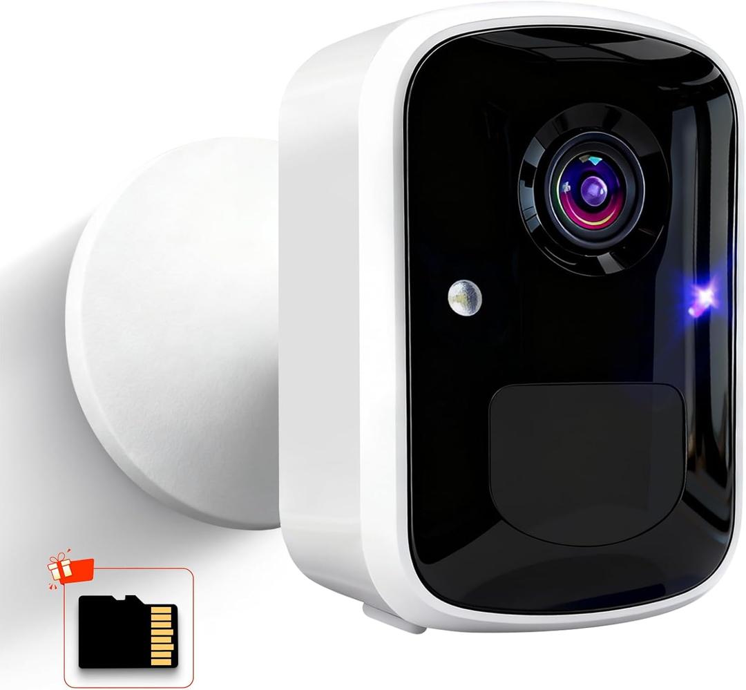 Wireless Security Camera, WiFi Battery Powered Camera with 3MP Pixel, AI Motion Detection, 2-Way Talk, Spotlight, Siren, IP65, Cloud/Up to 256G SD Storage (Provide SD Card About 180 Days of Storage)