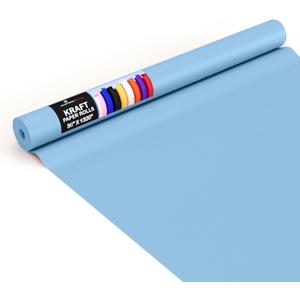 Crown Display Light Blue Kraft Paper Roll 36" X 1320" (110' Ft) - Perfect for Wrapping, Shipping, Packing, and Crafts