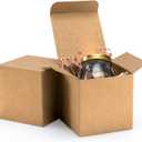 ValBox 3x3x3 Brown Gift Boxes 50pcs - Recycled Paper Cube Boxes with Lids for Gifts, Crafting & Party Favors