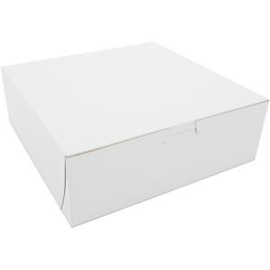 SCT White One-Piece Non-Window Bakery Boxes, 9 x 9 x 3, White, Paper, 250/Carton