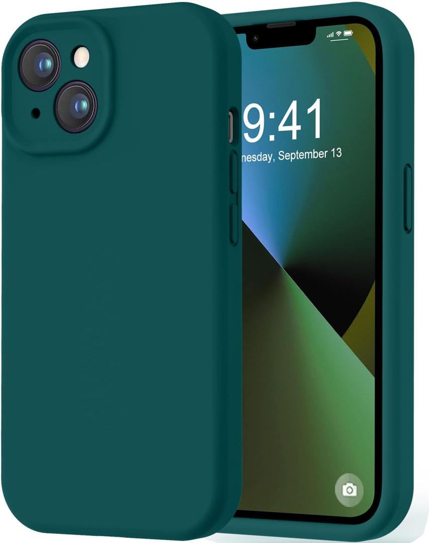 LOVE 3000 Designed for iPhone 13 Case, Premium Silicone with [Camera Protection] [Soft Anti-Scratch Microfiber Lining] Shockproof Protective Phone Case for iPhone 13 Women Men Girls 6.1", Teal