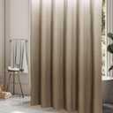 Gibelle Ombre Brown Shower Curtain for Bathroom, 3D Embossed Textured Fabric Shower Curtain, Modern Farmhouse Chic Soft Cloth Shower Curtain Set with Hooks, 72x72