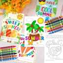 2 x Fancy Land End of Year Students Gifts from Teacher 24 Sets Have a Great Summer Postcards Color Your Own Summer Cards and Crayons Bulk for Kids Preschool Classroom Art Projects Party Favor Supplies