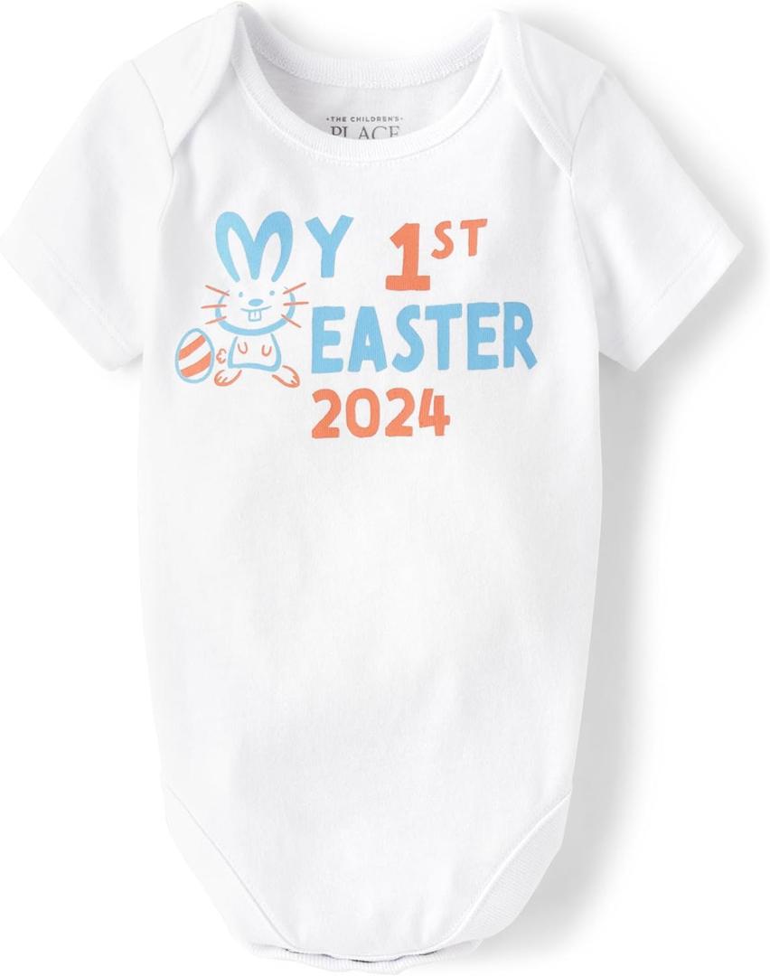 The Children's Place unisex-baby and Newborn All Holidays Short Sleeve Graphic Bodysuits (6-9 Months)