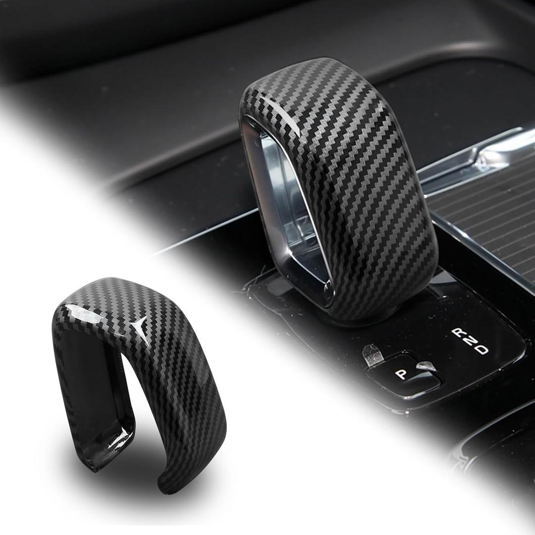 for Volvo XC90 560 XC60 XC40 590 V60 V90 Interior Accessories car Gear Shift Knob Panel Cover ABS Carbon Fiber Pattern Sticker (Contemporary)