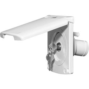 RV Water Inlet with Cover, Gravity Water Fill Inlet with Square Bayonet Style Cap Magnetic Attraction and Lock Keys, Fresh Water Connection for Rv Camper Motorhome Boats (White)