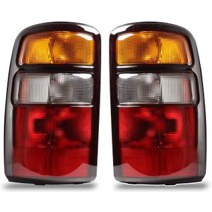 Lathsy Tail Lights Compatible With 2000-2006 Chevy Tahoe Suburban GMC Yukon YuKon XL 1500 2500 Driver and Passenger Side Black Edge w/o Bulbs Replace 15224278,15224279