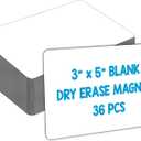 Dry Erase Magnets, Blank Magnetic Dry Erase Labels, 36-Pack, Erasable Magnets for Whiteboard, Multipurpose White Magnetic Labels to Write On for Classroom, Home, Education, Office, 3" x 5"