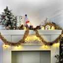 Christmas Garland with Bulbs Lights 6.6 Ft 10 LED Snow Globe String Lights for Christmas Tree Bulb Garland with Vintage Ornaments for Bedroom Table Party Decor Battery Operated(Gold)