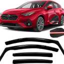 in Channel Rain Guards Fit for 2017-2025 Subaru Impreza Hatchback, Crosstrek 2018 2019 2020 2021 2022 2023, Durable Window Visors, Smoke Wind Deflectors Vent Shades Shield-4PCS