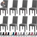 Chair Covers, Dining Room Chair Covers, Stretch Kitchen Chair Covers/Dining Chair Covers for Dining Room 8 Pack, Removable Washable Dining Chair Slipcovers for Home, Hotel, Banquet, .Grey
