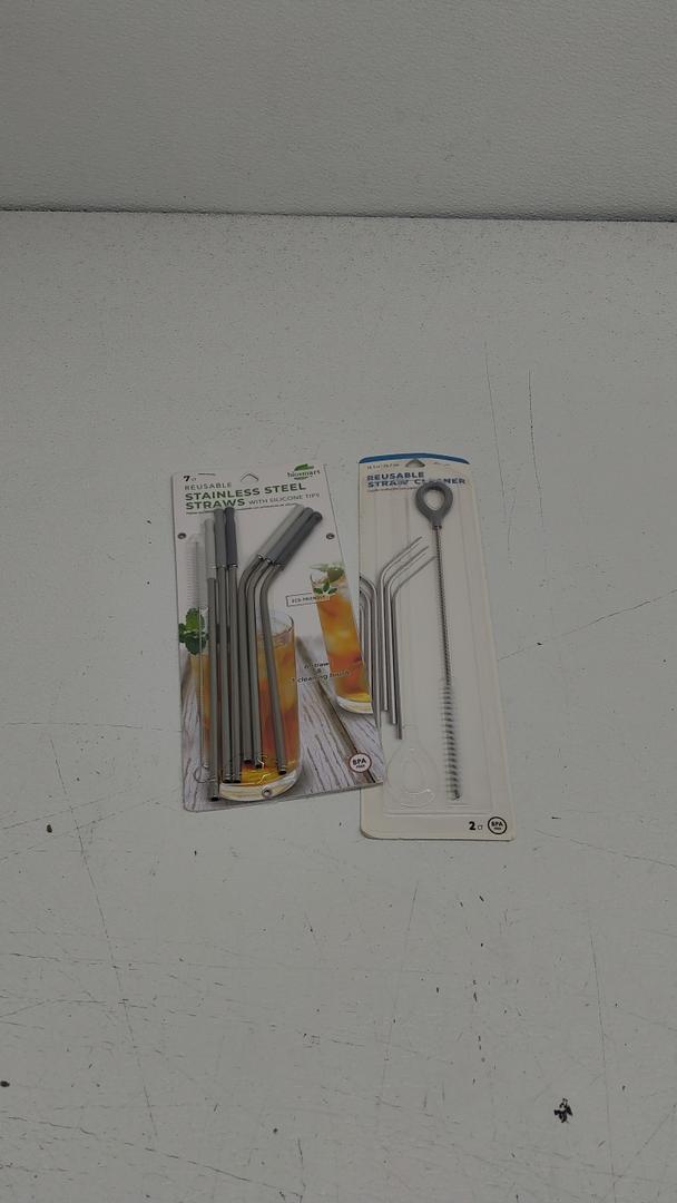 Set Stainless Steel Straw and Cleaning Brush