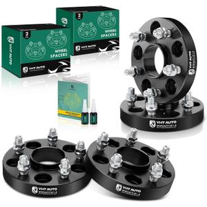 YHTAUTO 5x4.75 Inch Hub Centric Wheel Spacers 1 Inch Compatible with Chevrolet, GMC, Buick, Cadillac, Saab, Pontiac Models Tire Spacers w/ M14x1.5 Studs 66.9 mm Hub Bore 5 Lug 4PCS Black Wheel Adapter