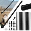 Cat Fence Extension & Conversion Kit | 30-Inch Height Increase for Wood, Metal,Vinyl & Brick Fences | Durable Polyethylene,Easy Install | 50-Foot Complete Set