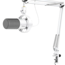 Amplitank Dynamic Microphone with Boom Arm, Studio Vocal XLR Microphone, Podcast USB Mic Kit for PC with Mute Button, Volume Knob, Headphone Jack, for Streaming RecordingAmpliTank K688CT White