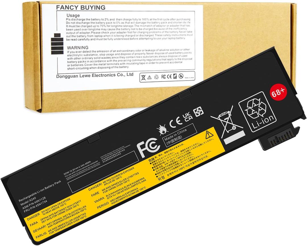 68+ 45N1128 X240 Battery Compatible with ThinkPad T440 T440s T450 T450s T460 T460P T470P T550 T560 L450 L460 L470 P50S W550s X250 X260 X270 45N1125 45N1126 45N1127 45N1129 45N1130 0C52861 0c52862