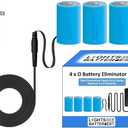 4 x D Next-Generation Heavy-Duty Battery Replacement Eliminator Kit for Toys, Flameless Candles & Other Electronic Devices