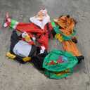 7FT Christmas Inflatables Outdoor Decorations, Blow Up Yard Decorations with Santa Claus Penguins Reindeer and Gift Bag Inflatable with LED Lights for Indoor Outdoor Yard Garden Decor