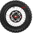 Rear Wheel Tire 80/100-12 Front Tire 60/100-14 Inner Tube wheel rim with 12mm Bearing Chain Sprockets 190mm Brake Disc Rotor For Dirt Pit Bike Apollo SSR CRF 50cc 70 110cc 140cc (12mm Bearing Bore)