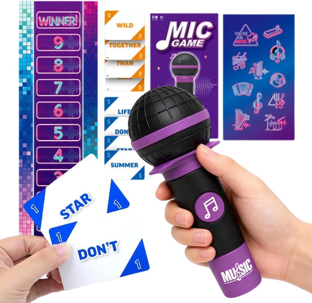 YOYOKIT Music Party Game, 2-10 Players Grab Karaoke Singing Challenge Board Card Games for Family & Friends with 250 Song Lyric, Ideal for Hilarious Nights, Birthday Party, Christmas Game for Adults