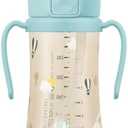 GROSMIMI Flip Top Spill Proof Sippy Cup, PPSU, BPA Free, 10 oz, Stage 2 Straw for Toddlers (Air balloon)