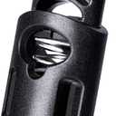 100 Pcs Plastic Cord Locks Single Hole Spring Toggle Stopper Cord Stops Fastener Toggles for Drawstrings, Paracord, Shoelaces, Bags, Clothing, and More, Black