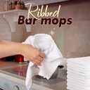 Avalon Towels Ribbed Bar Mop Towels 16x19 (Pack of 60) Absorbent and Durable White Bar Towels for Bartender, Multipurpose Kitchen Rags & Terry Cloth Rags