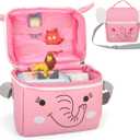 Carrying Case Compatible with Toniebox 2/1 Tonie Figures,Tonie Characters, Tonies Storage and Organizer with Shoulder Strap,Tonies Box Starter Set,Tonies Headphones,Charging Station Bag(Pink)