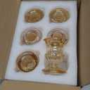 Glass Taper Candle Holders Set of 6 Gold Candlestick Holder, Gold Candle Stick Candle Holder Thick Glass Candle Holders for Candlesticks for Table Centerpiece Wedding Birthday Party Christmas Festival