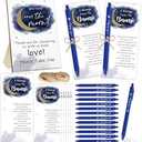 Sintuff 50 Set Baby Shower Favors for Guest 1 Thank You for Coming Sign 50 Ballpoint Pens 50 Thank You Cards with Twine Baby Shower Return Gifts for Gender Reveal(Dark Blue, Moon)