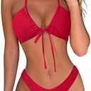 OMKAGI Women Sexy Thong Bikini Swimsuit Set Push Up String Brazilian Bathing Suits, Size L