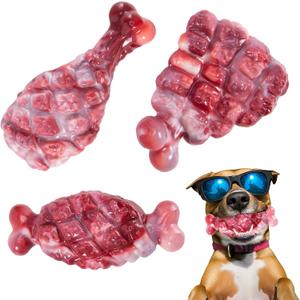 YINEYA Indestructible Dog Toys for Aggressive Chewers 3 Pack, Tough Dog Chew Toys for Aggressive Chewers Medium and Large Breeds, Durable Dog Toy to Keep Them Busy, Beef Flavored