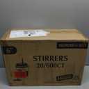 Drink Stirrers - Case of 12,000 - Plastic, 20 Packs x 600 - for Restaurants, Cafes & Everyday Use