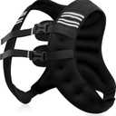 NATURELUX Weighted Vest with Reflective Stripe and Adjustable Buckle Straps, Black, 25 lbs