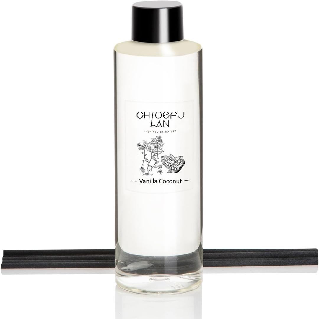 Vanilla Coconut Scented Oil Diffuser Refill 6.76 fl oz Natural Essential Oil for Red Diffuser Home Fragrance for Bedroom, Bathroom Home Decor