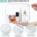 Sanwuta 6 Pcs Clear Hard Zipper Case Plastic Zipper Pouches Transparent Makeup Bag Pencil Case Pouches Toiletry Diaper Bag for Travel Toy Storage Organizer Bins(White,9.84 x 7.87 x 2 Inch)