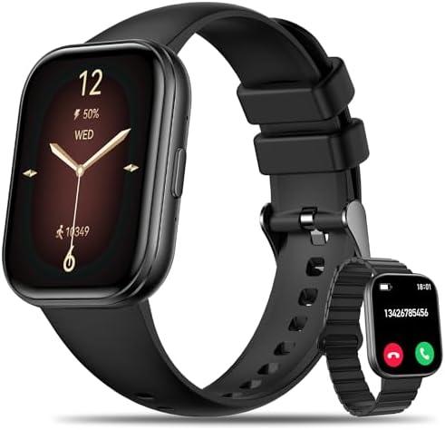 SOGRACE Smart Watch for Women with Bluetooth Call Answer/Dail,1.75" DIY Dial Fitness Watch with Heart Rate Sleep Monitor Step Counter Calorie 120+Sport Modes Smartwatch for Android iOS (Black)