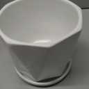 Octagon Ceramic Plant Pots - Indoor White Flower Planter Set with Drainage Holes, 6.5+5.5+4.5 Inch, Modern Decorative Planter Pots for Indoor Plants, Home Decor, Ideal Gifts for Women, Set of 3