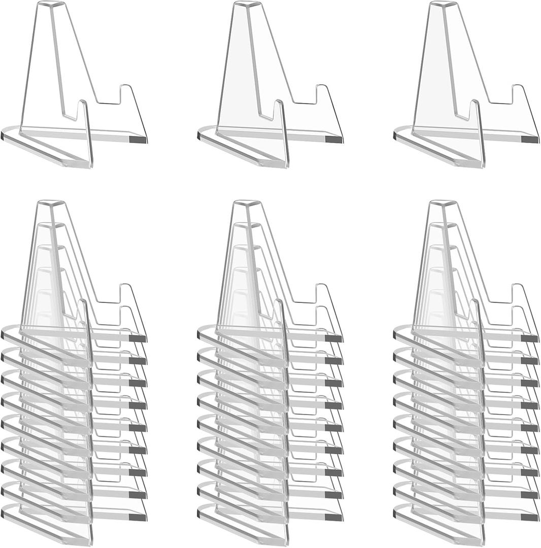 Card Display Stand, 30 Pack Clear Card Stands, Arcylic Card Display, Mini Card Stands for Sports Cards, Sports Card Holder, Graded Card Display (1.4 Inch)