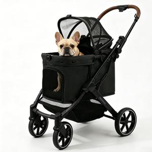Dog Strollers for Small Dogs and Cat, Pet Stroller for Medium Dogs Cats Up to 45 lbs, One-Hand Fold, Cat Stroller, Black,Clearance
