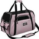 EliteField Soft Sided Pet Carrier (Airline Approved) (Medium: 17" L x 9" W x 12" H, Pink)