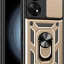 Compatible with Oppo A78 4G Bracket Shell, with Slide Camera Lens Cover Compatible with Oppo A78 4G CPH2565 Case Gold