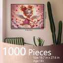 1000 Piece Cute Cupid Jigsaw Puzzles for Adults and Beginner Playful Little Girl Angel Puzzles Challenging Family Activity Games DIY Floating Love Heart Puzzle for Home Decor Gifts 19.7 x 27.6 in