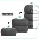 Inflatable Foot Rest Pillow, Kids Airplane Bed, Adjustable 3 Layers Height Leg Rest Pillow, Airplane Travel Essentials Great for Airplane, Office, Home, Trains, Cars