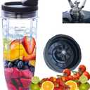 Replacement blender Blade and 32oz Cup Accessories with Lid, Only Compatible with Nutri Ninja SS150,SS151,SS300, SS350,SS351, CO351B, SS100, SS101, CO101B,SS400,SS401