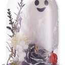 2 x Halloween Decorations Indoor, Ghost Decor Lighted Ghost in Plastic Dome Cloche, Halloween Decor Cute Spooky Ghost Decor for Tabletop Mantel Display